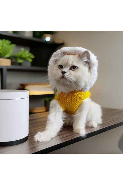 Lady Fify Furry Hooded Yellow Sweater for Cat Dog