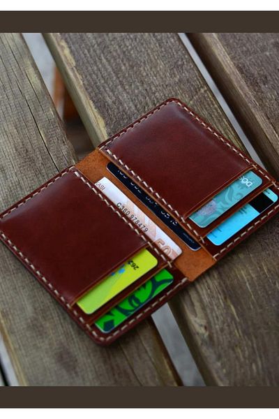 Safir Leather Πορτοφόλι θήκης για κάρτες Whisky American Pullup