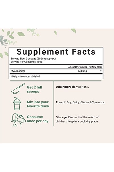 Micro ingredients Pure Inositol Powder, Myo-Inositol B8, 1KG, Liver Support, Antioxidant, Vegan