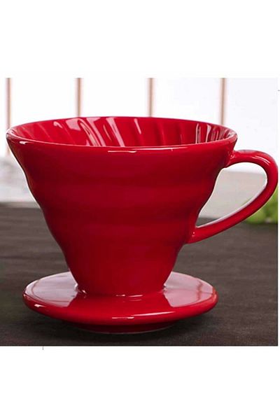 artizanmutfak Ceramic V60 Dripper |   Filter Coffee Brewing Equipment Red