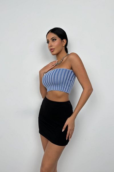 Moka Shopin MokaShopin Crop cu nervuri fără bretele