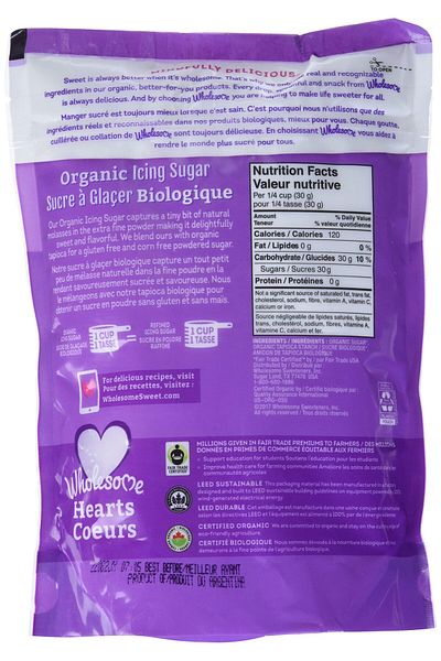 Wholesome Wellness Organic Sweetener Powdered Sugar 454 g