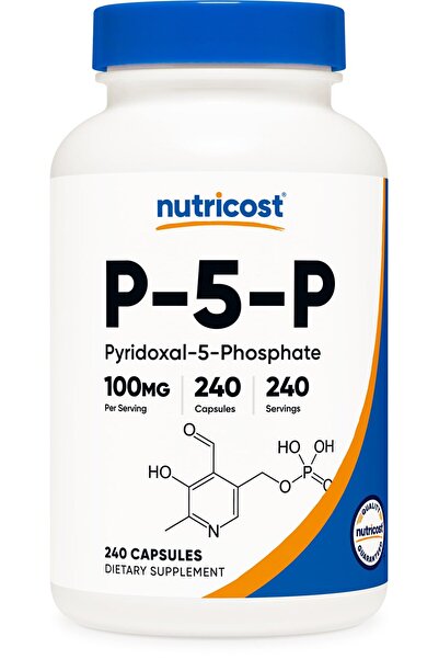 Nutricost فيتامين ب6 P5P 100 مجم، 240 كبسولة (بيريدوكسال-5-فوسفات) - نباتي، غير معدّل وراثيًا، خالٍ من الجلوتين
