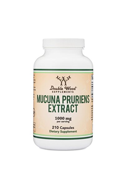 Double Wood Supplements Mucuna Pruriens Capsules - 210ct, 1,000mg, 20% Velvet Bean, Mood & Motivation Support