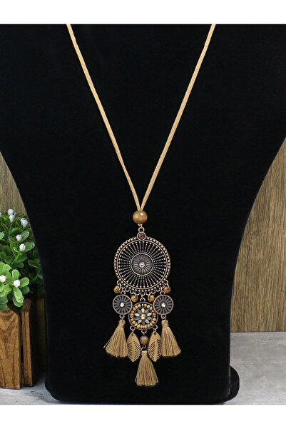 Choice 23072801 Vintage Ethnic Style Long Women's Necklace Metal Chain Wheel ...