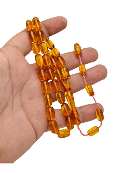 Han Ticarethane Молитвени мъниста от оранжев кехлибар с капсулно рязане