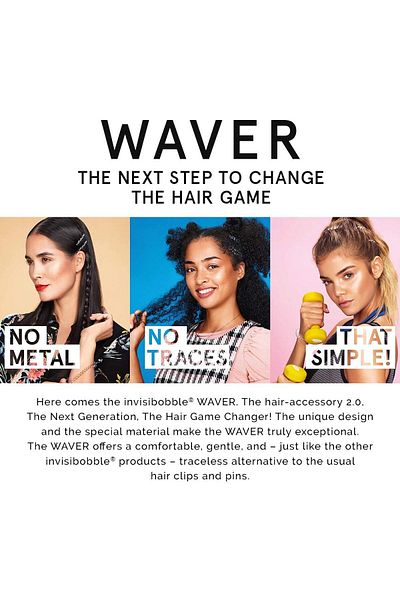 INVISIBOBBLE مشبك شعر مموج بدون أثر - قبضة مرنة قوية، لطيف على النساء والفتيات والمراهقات والشعر الكثيف