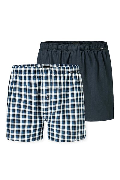 Schiesser Herren Web-Boxershorts, 2er Pack - Webware, Unterhose, Baumwolle