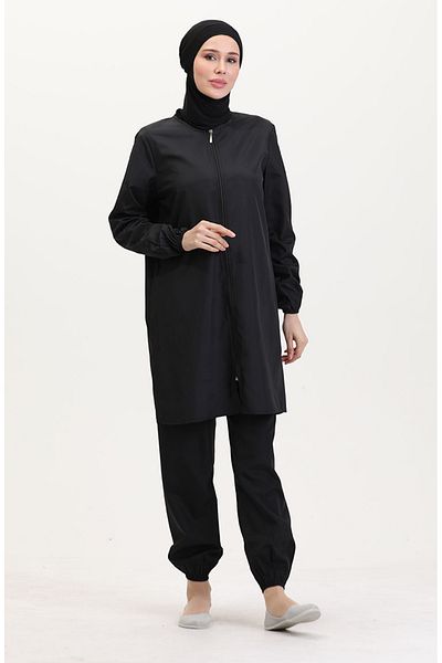 sefamerve Hijab-Badebekleidungstasche mit Reißverschluss, Geschenk 9003-04, Schwarz