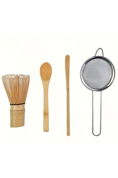 alenked Bamboo Matcha Whisk - Mixer Set of 4