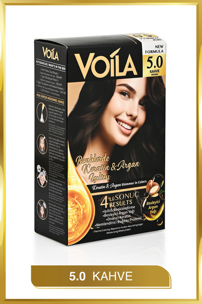 Voila Kadın Besleyici Keratin Kalıcı Kahve 5.0 Saç Boyası