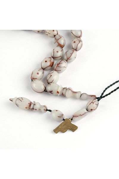 LapisDo Cyprus Palm Seed Egg Cut 9X13Mm Rosary