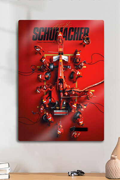 DekorHane Metal Baskı - Michael Schumacher, F1 Dekoratif Tablo