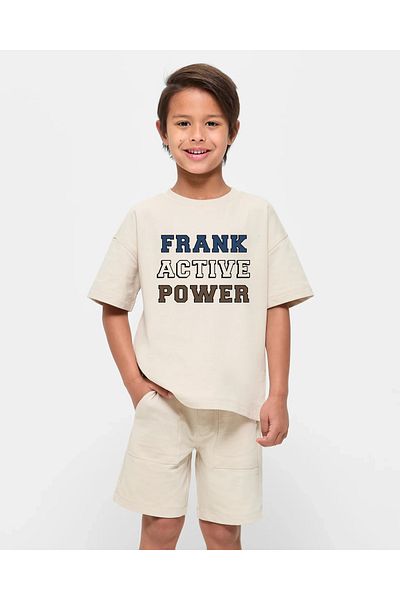 uyguntarz Frank bedrucktes Baumwoll-T-Shirt für Kinder