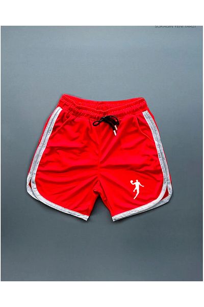 ALCİNOUS Red Basketball Player Printed Training Fitness Sportsman Shorts