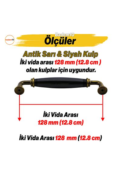 Badem10 Porțelan Mount Door Antique Galben Negru 128 Mm Mobilier Bucătărie Sertar Dulap Dulap Mâner Mâner