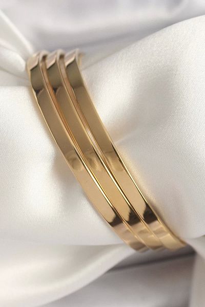 Clariss 316l steel gold color ajda model 60 mm women's bracelet
