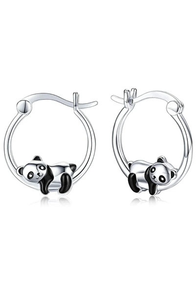 Choice E1854 Huitan Creative Footprint Shape Black Enamel Hoop Earrings for W...