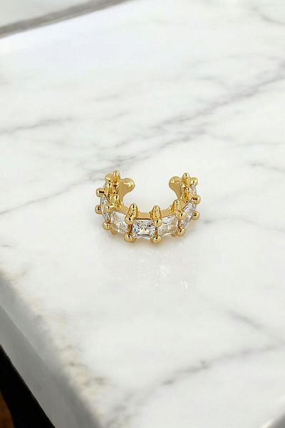Çlk Accessories Premium Single Square Stone Cartilage Earring 35667
