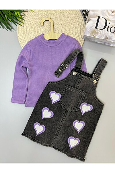 sealy kids Siyah Kot Jile ve Penyeli Kız Çocuk Kombini