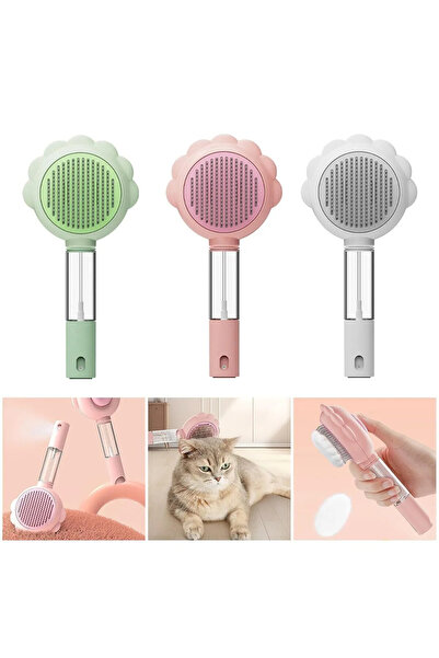 Pribor Basmalı Telli Su Sprey Hazneli Evcil Hayvan Fırçası İkisi Bir Arada
