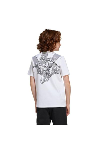 adidas Παιδικό λευκό γραφικό μπλουζάκι (κοντό μανίκι J Mrvl Ms Gfx T Jf3636