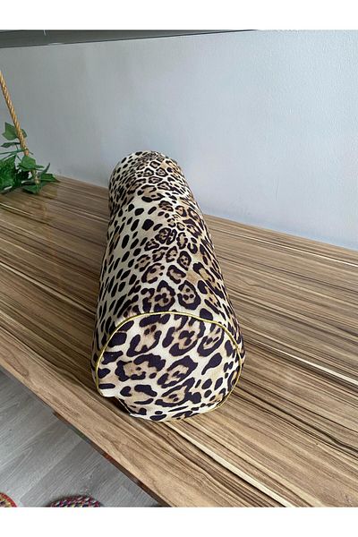 KIRLENTİM E543 Πλήρες μαξιλάρι με σχέδιο Leopard-κύλινδρο