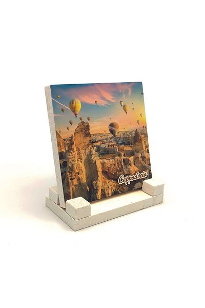 Sadrazam Suport de birou din piatră naturală imprimat Cappadocia 10x10 Krt-160