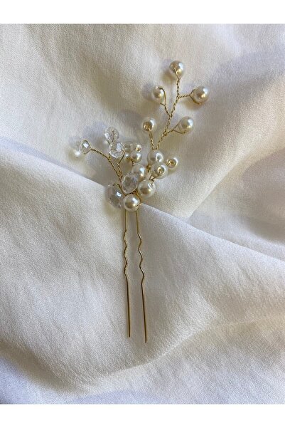 Pearly Handmade Agrafă de păr cu piatră de cristal perlat Nunta Henna Logodna...