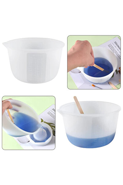 Eminonutoptanci Epoksi Reçine Silikon Beaker Döküm Karıştırma Kabı Uçlu 600 ML