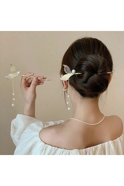 So Much Accesories So-Much New Model Fish Tail Pearl Metal Knob Buckle