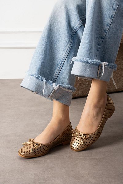 diclepolat Women's Rose Ballerina Casual Shoes Laser Felipe