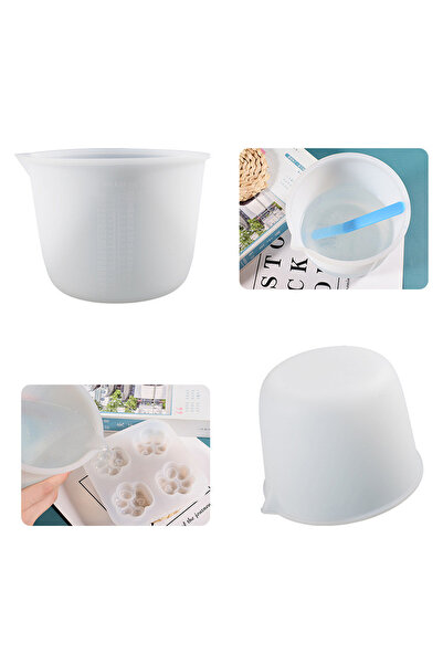 Eminonutoptanci Epoksi Reçine Silikon Beaker Döküm Karıştırma Kabı Uçlu 1000 ML