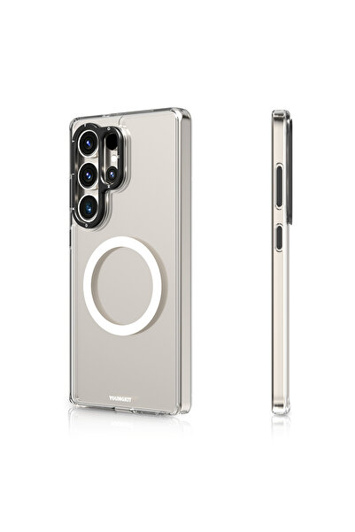 Youngkit Galaxy S25 Ultra Uyumlu Kılıf Magsafe Şarj Özellikli Cam Arka Yüzey ...