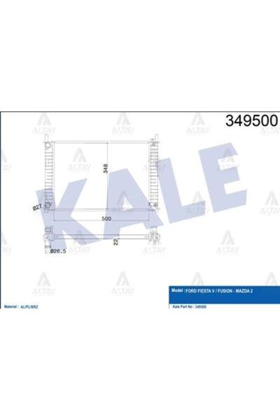 KALE Radiator Water Fıesta V 01-08 / Fusıon 02-10 / 1.4 Tdcı M-T Brazing Kle-349500