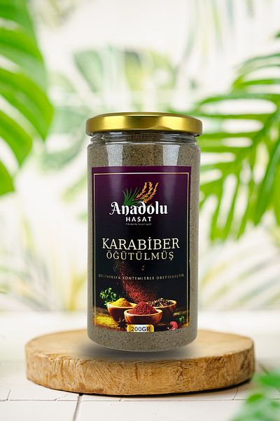 ANADOLU HASAT Black Pepper (Ground) Fresh-200Gr Jar