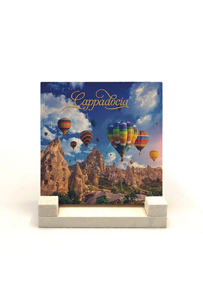 Sadrazam Suport de birou din piatră naturală imprimat Cappadocia 10x10 Krt-157