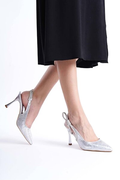 MISS JENA أحذية سهرة نسائية مفتوحة من الخلف بفيونكة جانبية