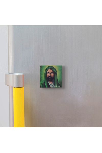 Sadrazam Hz. Ali Tasviri Printed Natural Stone Magnet 5X5 Krg-83