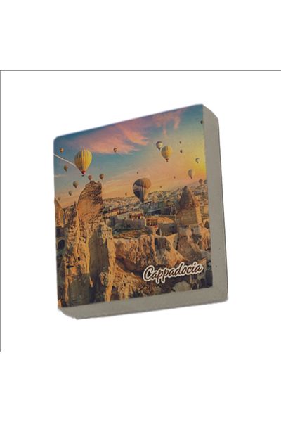 Sadrazam Magnet din piatră naturală imprimat Cappadocia 5x5 Krt-160