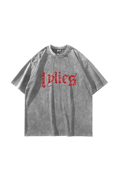 Sekizbiraltı Lylies Red Stone Printed Oversize Unisex Πλενόμενο Λευκό Tshirt