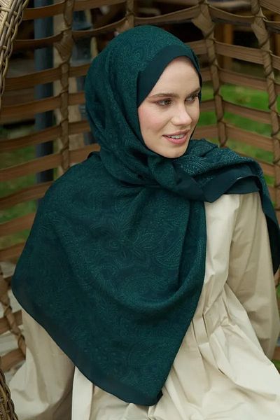 ED Scarf Şal cu model Saye Heritage verde smarald