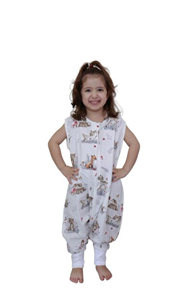 Next Baby Naturtouch %100 Pamuklu Müslin  Geyik Desenli Kısa Kollu Fermuarlı ...
