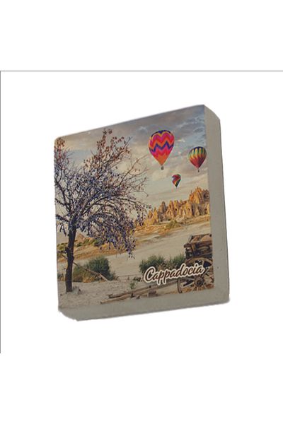 Sadrazam Magnet din piatră naturală imprimat Cappadocia 5x5 Krt-159