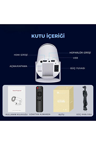 pukotech AMX100   ANDROİD  11  MİNİ  PROJEKSİYON WİFİ  BLUETOOTH  DESTEKLİ AKILLI SİNEMA PROJEKTÖR