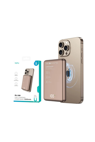 Totu PB-1008 10000 mAh 20W PD QC 3.0 MagSafe Manyetik Kablosuz Hızlı Şarj Destekli Slim Powerbank
