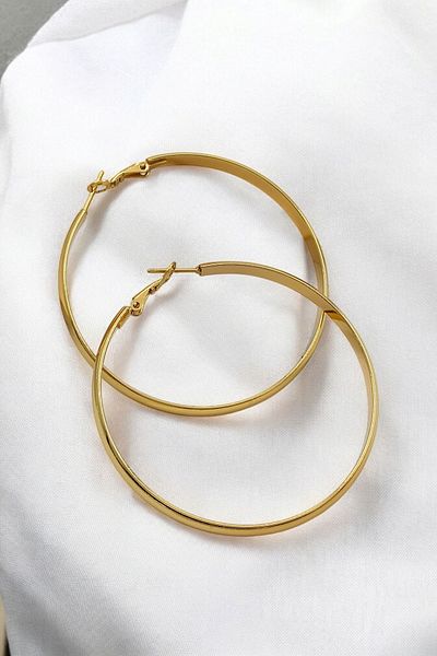 Çlk Accessories 40mm Steel Square Cut Hoop Earrings 35596