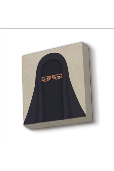 Sadrazam Magnet de piatră naturală imprimat cu desen de femeie cu cearșaf 5x5 Krg-87