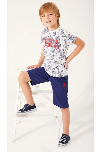 U.S. Polo Assn. Boy, Licensed, Uspa, Navy T-Shirt Bermuda Suit