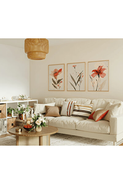 ARTCASTLE Set de 3 tablouri cu ramă din lemn Flow